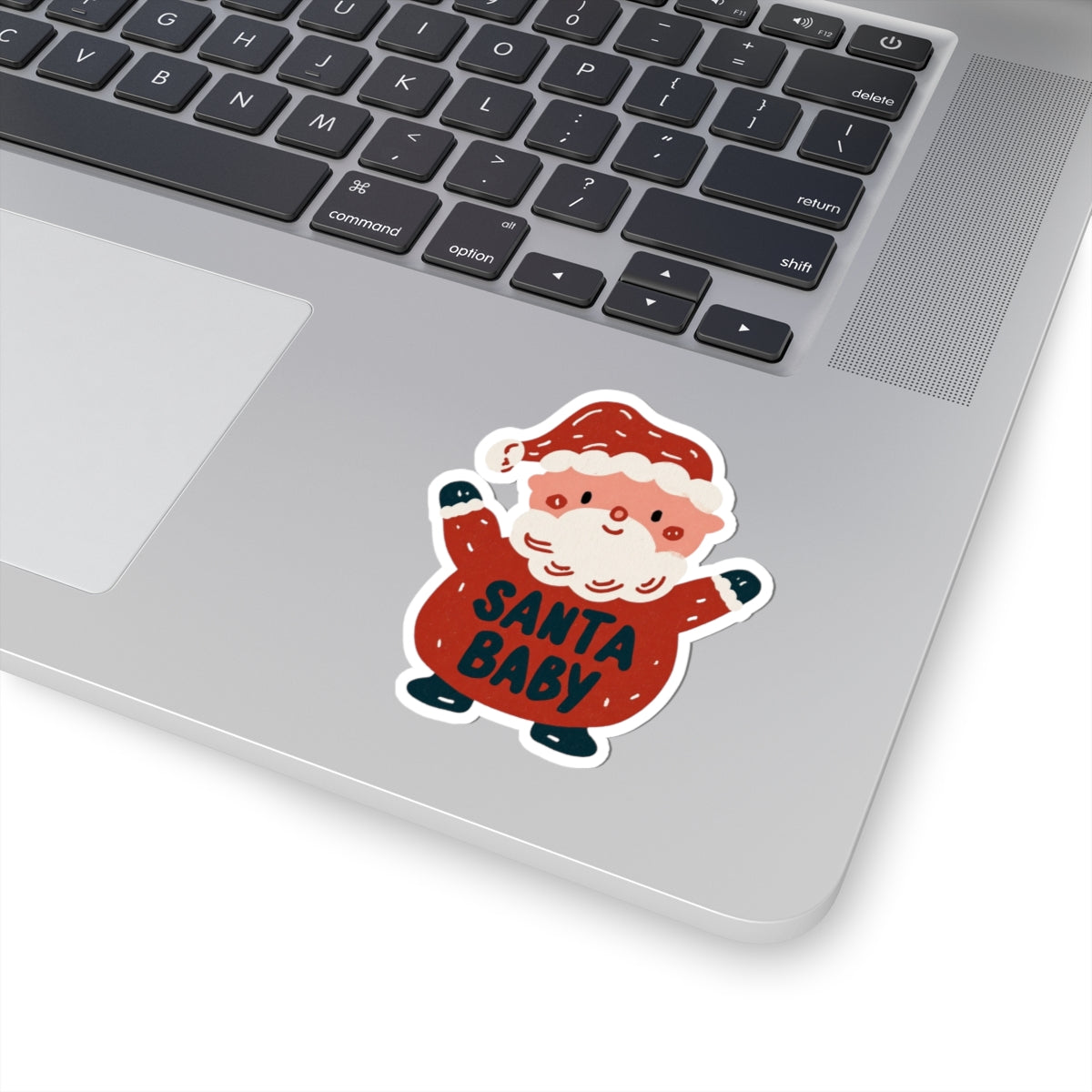 Santa Baby Kiss-Cut Sticker – Cute Retro Holiday Santa Decal