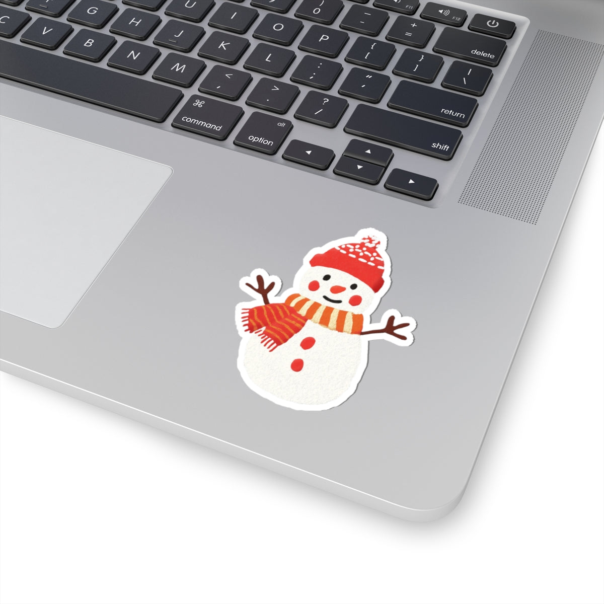 Snowman Kiss-Cut Sticker — Cute Winter Holiday Decal for Laptops, Water Bottles & Gifts