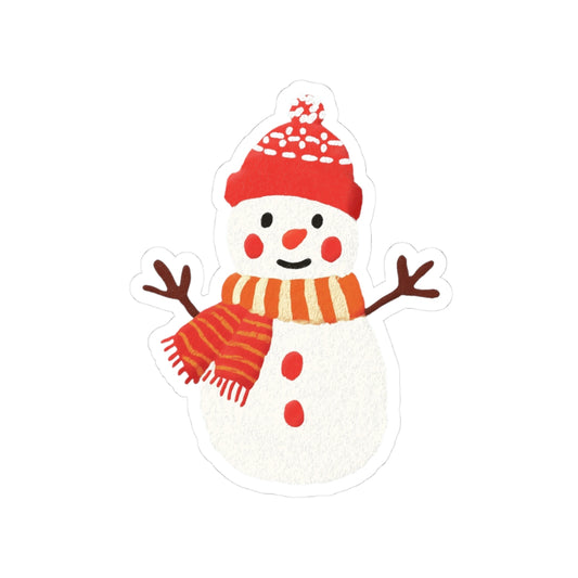 Snowman Kiss-Cut Sticker — Cute Winter Holiday Decal for Laptops, Water Bottles & Gifts